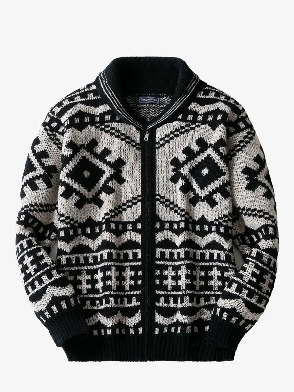 brushed mohair cardigan soft -Men Tribal Aztec Sweater