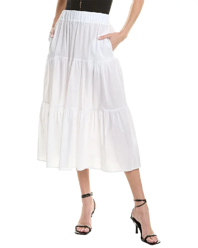 sleeveless flow skirts -Alpha Studio Tiered Maxi Skirt