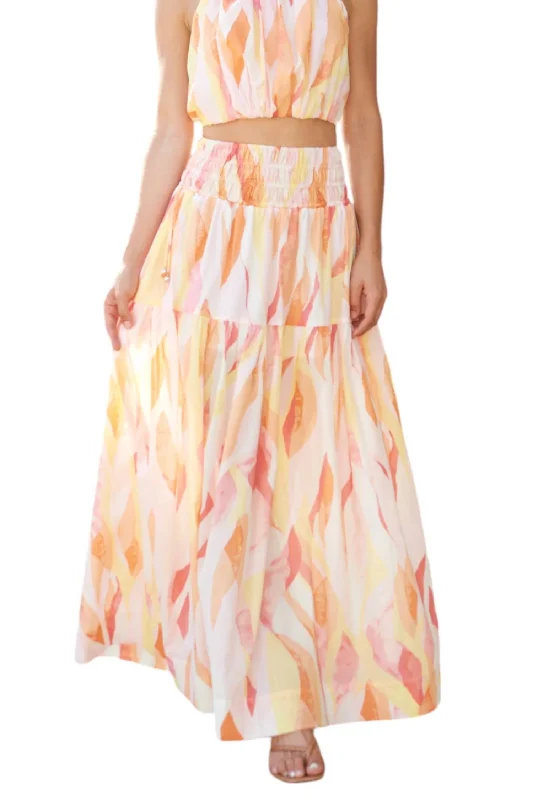 crew uniform skirts -Amalfi Midi Skirt In Coral