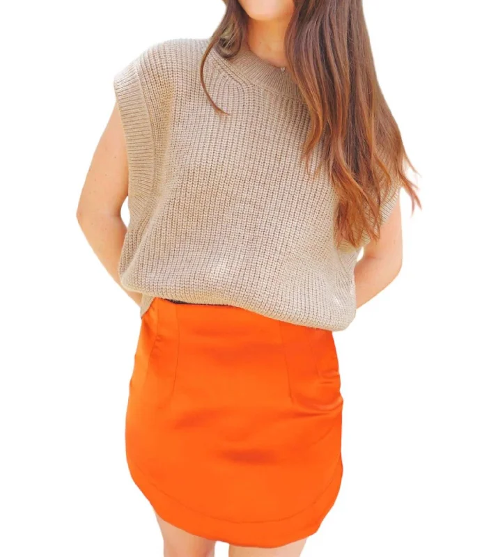 slim weave skirts -Arya Mini Skirt In Copper