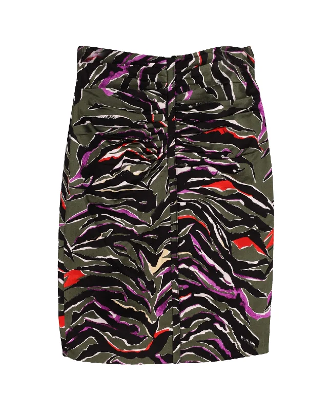 round waist skirts -Balenciaga Printed Pencil Skirt in Multicolor Cotton