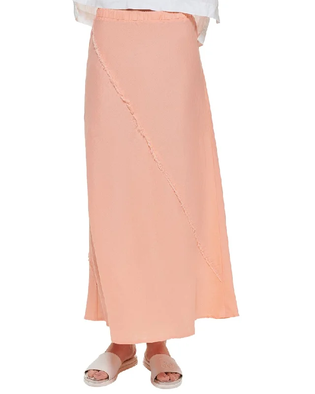 beige pleat skirts -DKNY Linen Midi Skirt