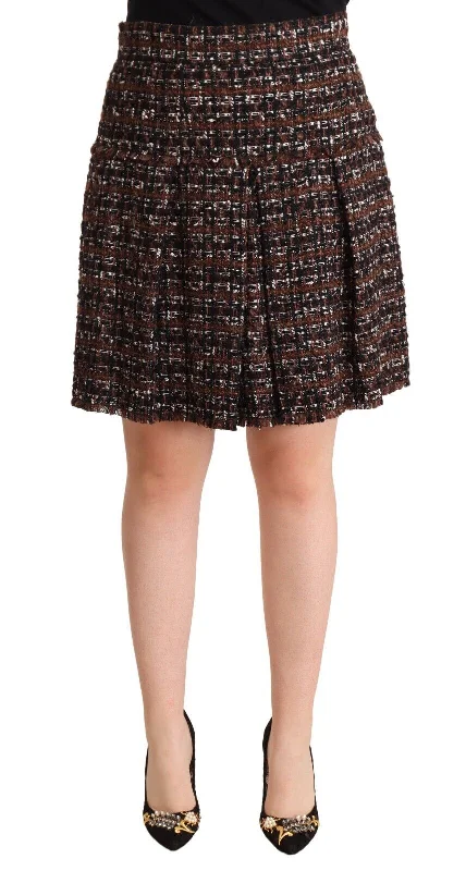 slate blue skirts -Dolce & Gabbana Chic  A-line Pleated Mini Women's Skirt