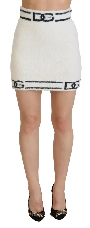 infant casual skirts -Dolce & Gabbana High Waist Logo Print Mini Women's Skirt