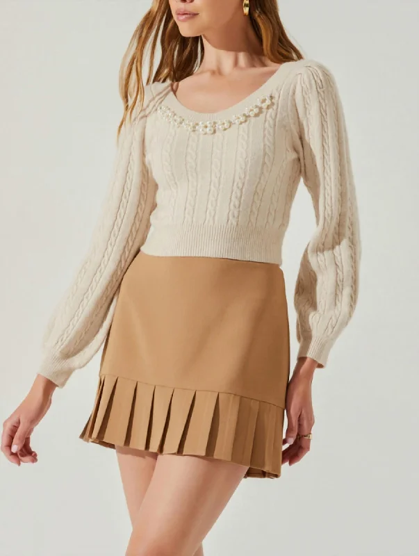 drape edge skirts -Fabiana Skirt In Camel