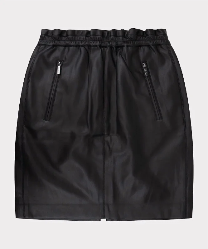 storm blue skirts -Faux Leather Skirt In Black