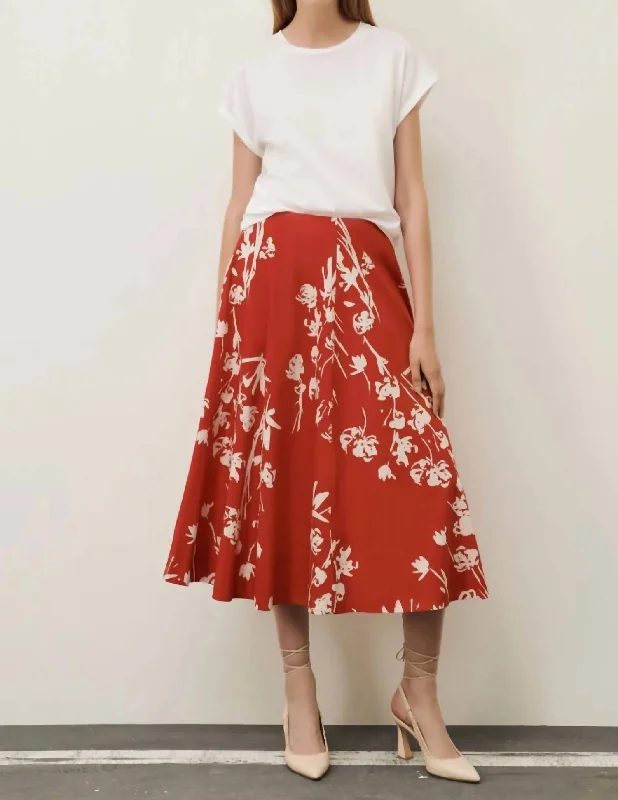 cropped grid skirts -Geisha Skirt In Red