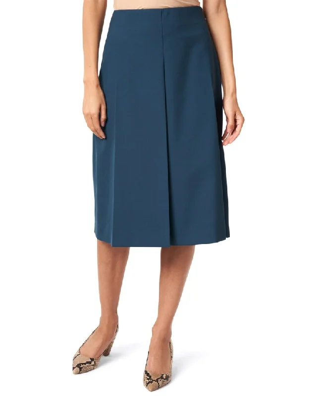 plum relaxed skirts -Joseph Wool-Blend Skirt