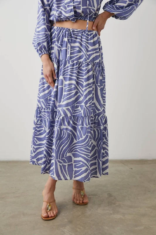 glow trim skirts -Maria Midi Skirt In Island Waves