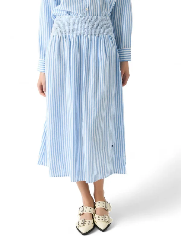 inspirational design skirts -Martin Cabana Stripe Skirt In Blue Sky