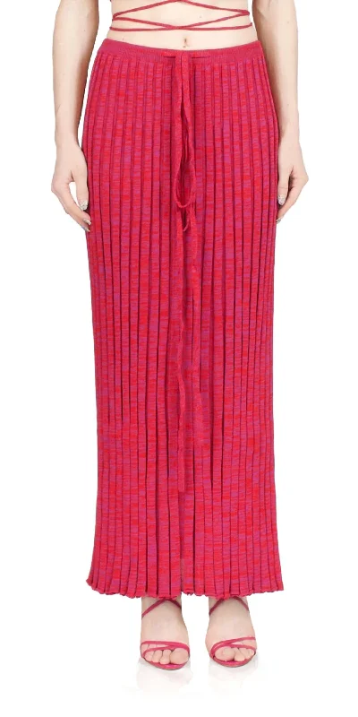 royal utility skirts -Pleated Knit Tie Skirt In Raspberry