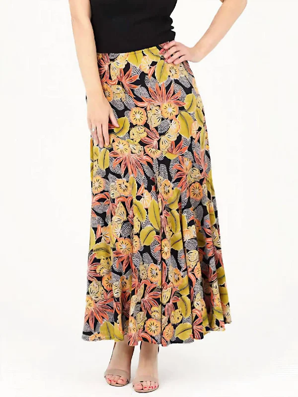 form fit skirts -Rio Maxi Skirt In Black Multi