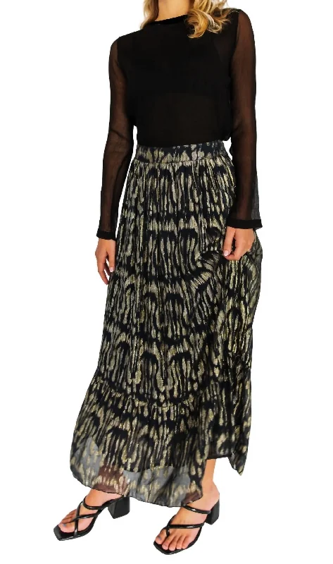 mock hem skirts -Shimmer Skirt In Black