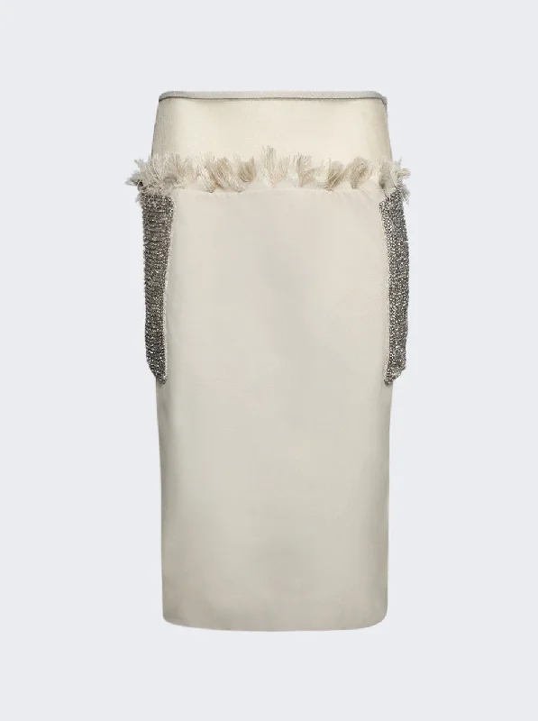 indie flair skirts -Shredded Drop Waist Crystal Crochet Skirt