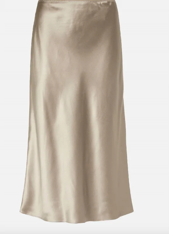 plum relaxed skirts -Siena Slip Skirt In Champagne