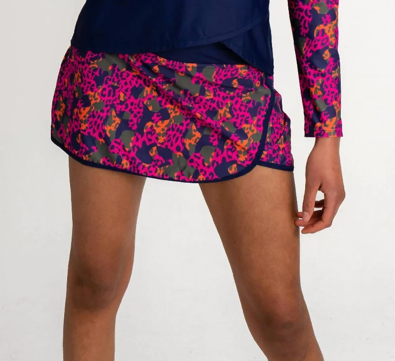 amber flowy skirts -Splash Swim Skort In Wild Leopard