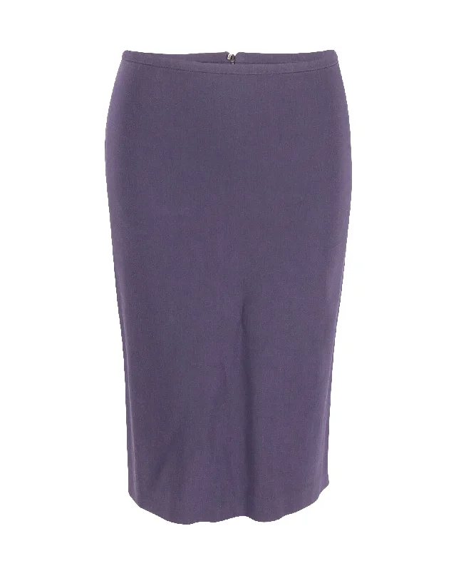 breath light skirts -Sportmax Pencil Skirt in Navy Blue Cotton