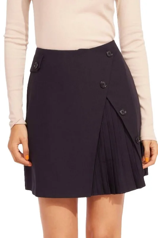 denim utility skirts -Tailored Mini Skirt In Dark Navy