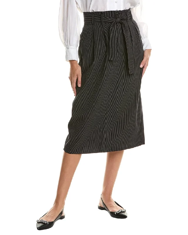 toddler grid skirts -THE GREAT The Trouser Wool-Blend Pencil Skirt