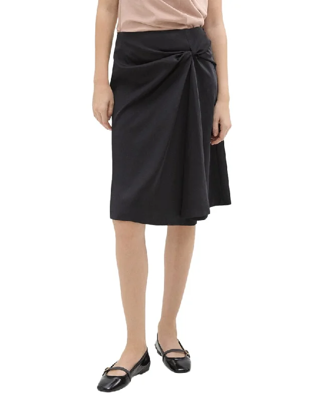 lapis comfy skirts -Theory Twisted Midi Skirt