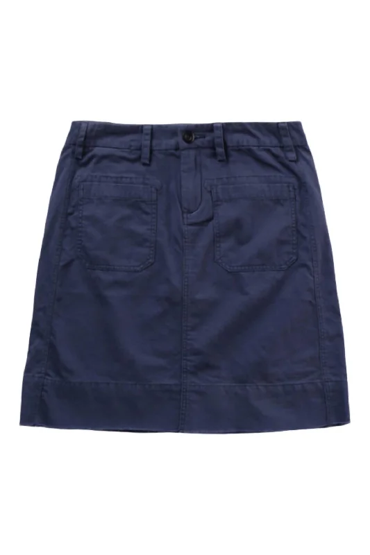 extended flare skirts -Women's Sailor Skirt In French Navy