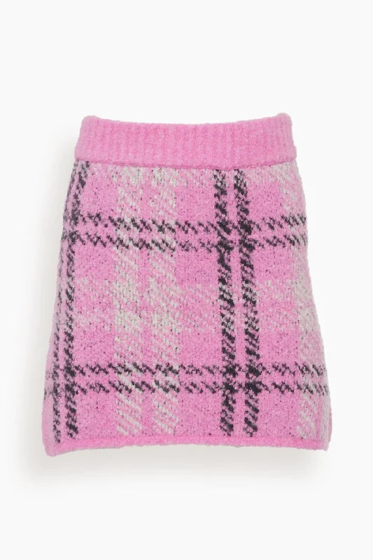 junior pattern skirts -Women's Susan Boucle Mini Skirt In Pink Check