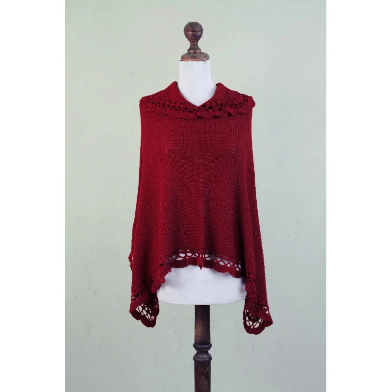 lyocell cardigan eco soft -Arequipa Red Alpaca Blend Poncho