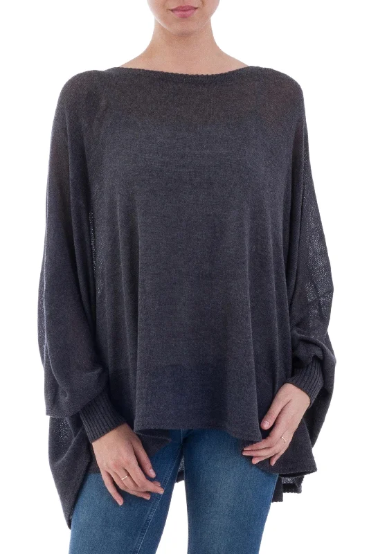 topaz cardigan warm glow -Charcoal Breeze Bohemian Drape Sweater