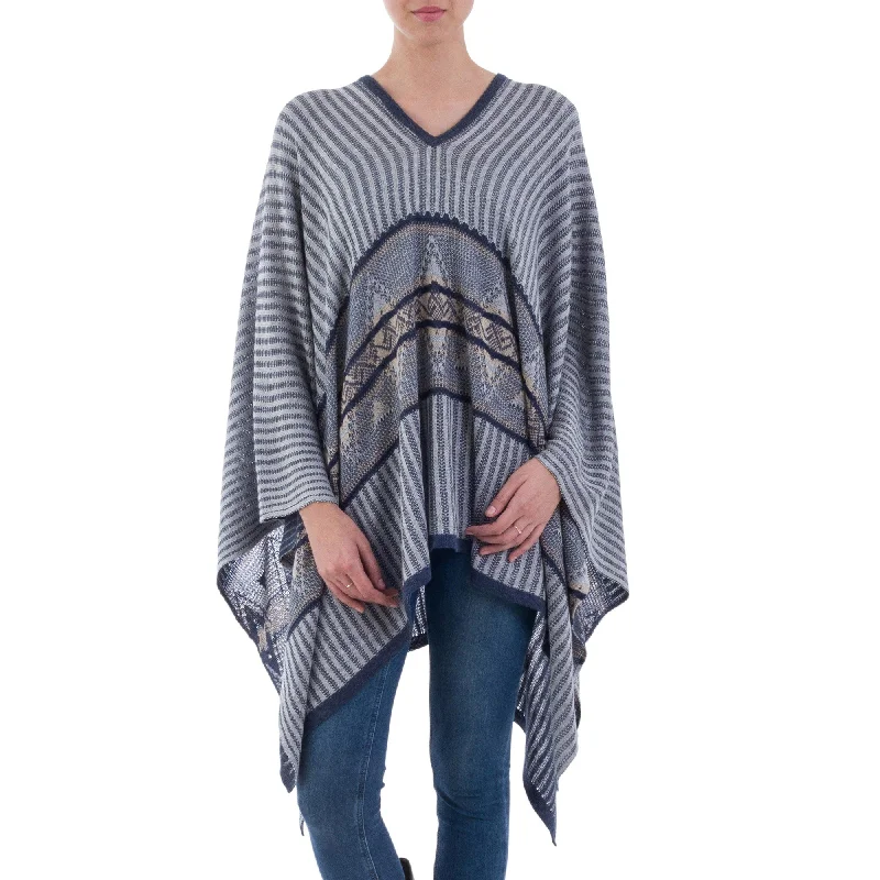 tencel cardigan smooth touch -Memories Past Geometric Bohemian Poncho