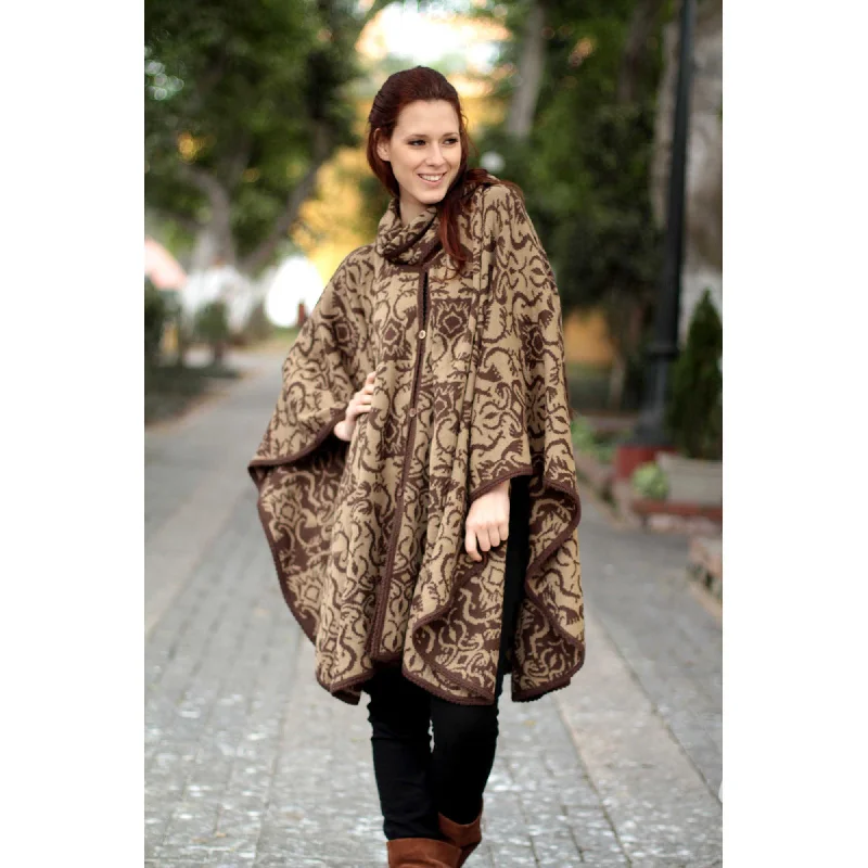 cardigan with tassel edges -Nazca Flora Alpaca Blend Ruana Poncho