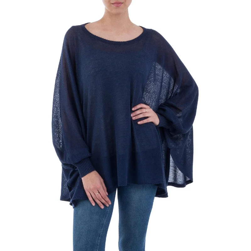 cardigan with ruched cuffs -Ocean Breeze Knit Bohemian Drape Sweater