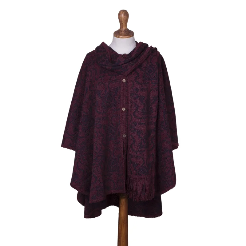 cardigan with button detailing -Peruvian Wildflower Reversible Ruana Cloak