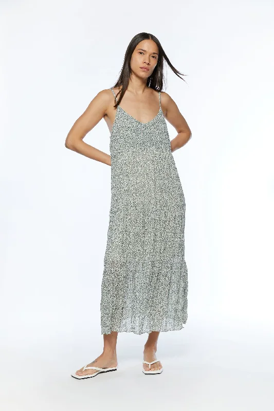 short cardigan athleisure vibe -PRINTED MIDI DRESS