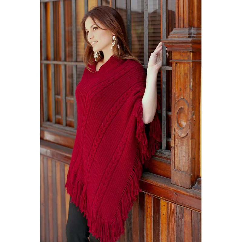 ombre cardigan gradient style -Red Latitudes Alpaca Blend Poncho