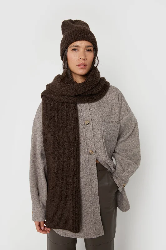 long cardigan relaxed chic -RIBBED SCARF