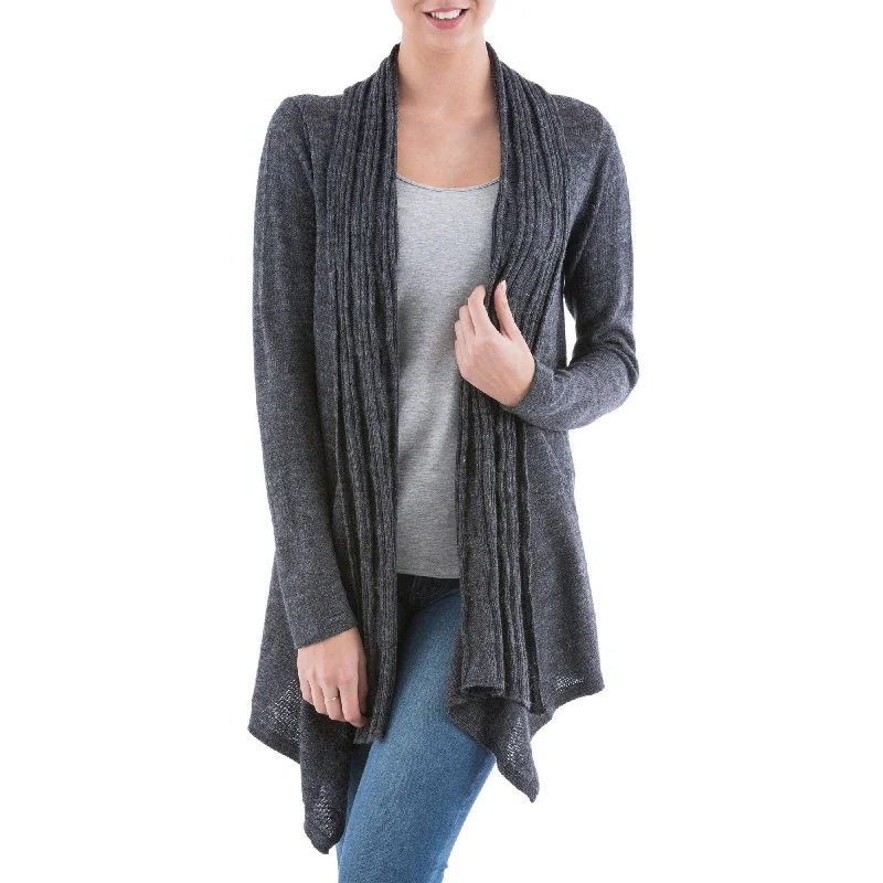 cardigan with metallic buttons -Waterfall Dream Grey Cardigan