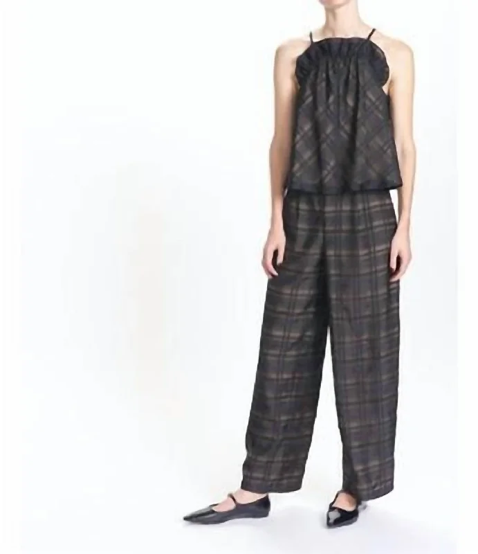 flame relaxed pants -Antonella High Waisted Pleat Pant In Black