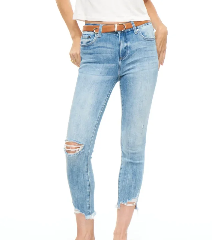 swing stretch pants -Audrey Mid Rise Skinny Crop In Sierra Distressed