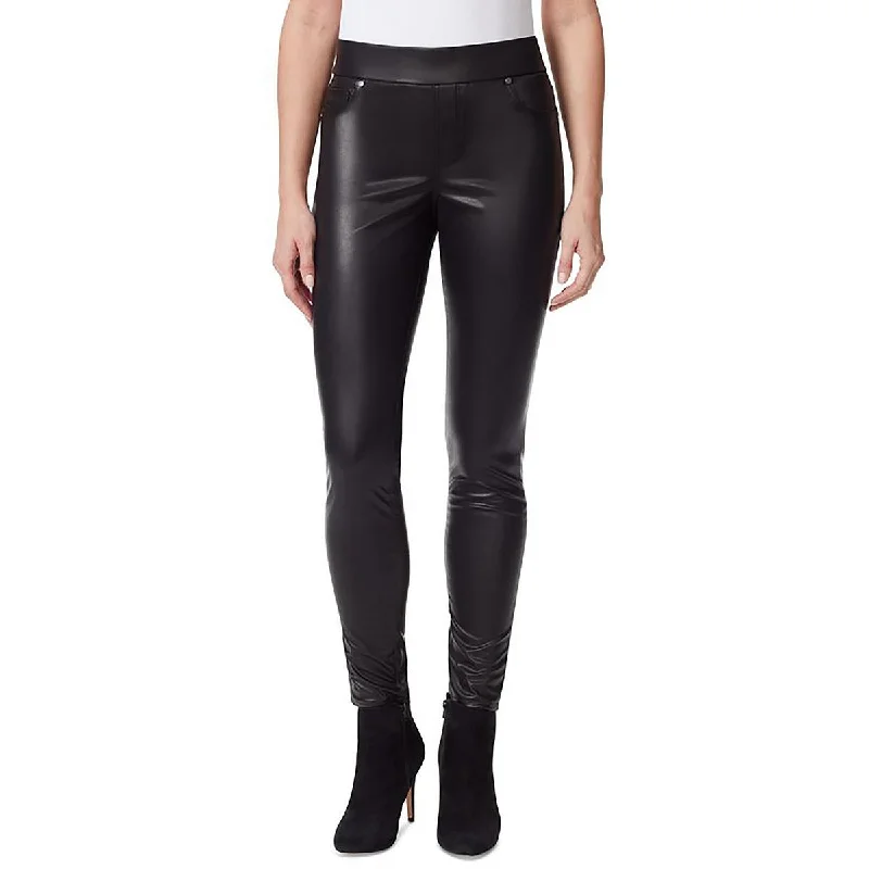 pregnancy pants -Avery Womens Faux Leather Slim Skinny Pants