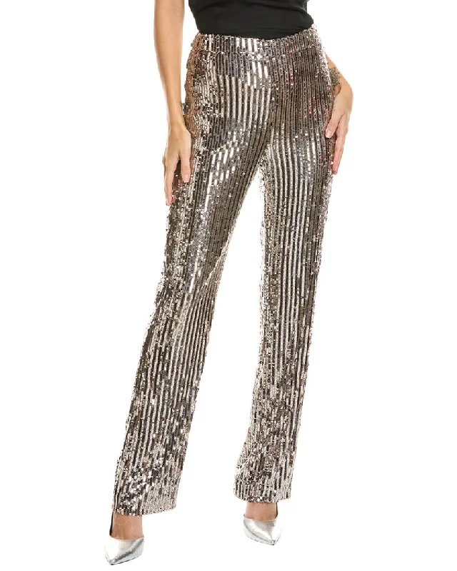 toddler print pants -Badgley Mischka Sequin Bootleg Pant