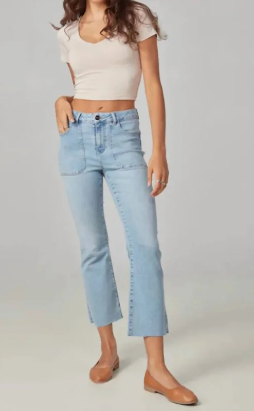 pearl stretch pants -Billie High Rise Boot Cut Jeans In True Denim