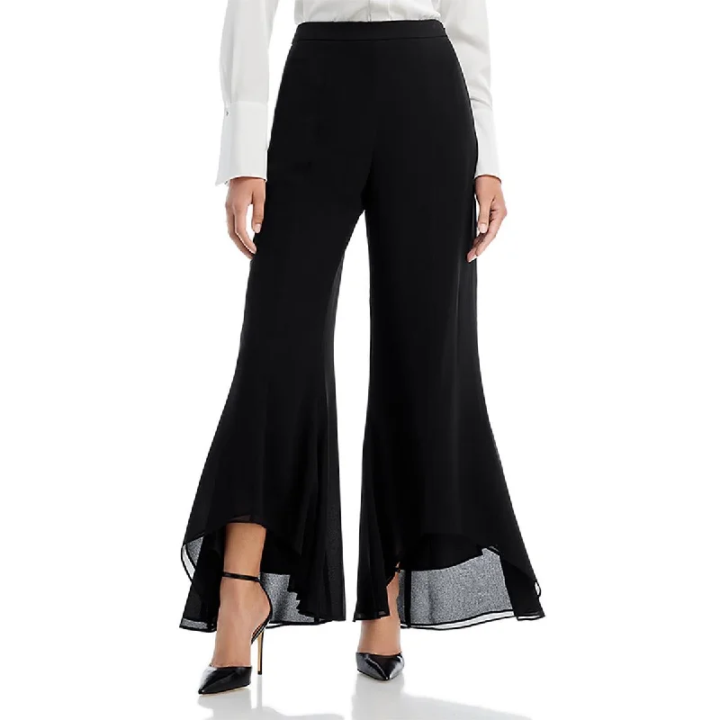 soft utility pants -Brookie Womens High Rise Lined Wide Leg Pants