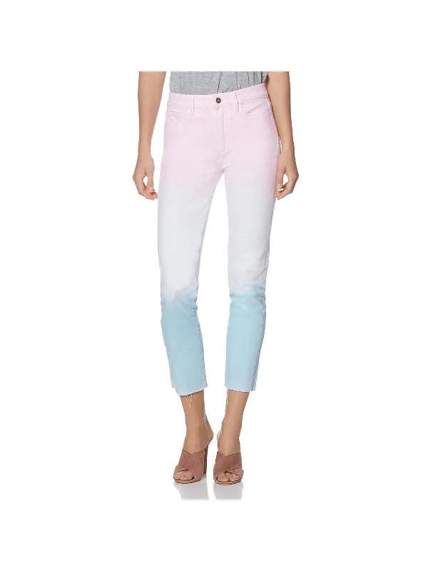 gym pattern pants -Hoxton Womens Denim High Rise Slim Leg Jeans