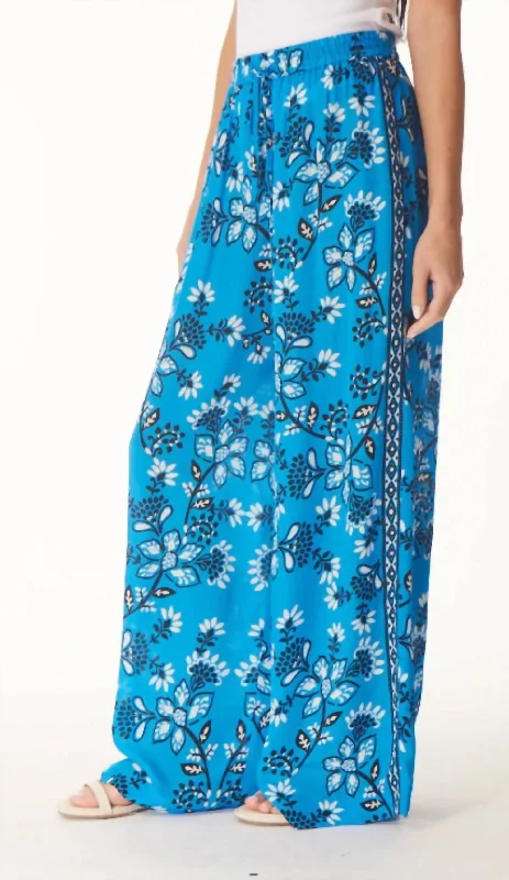 ebony pattern pants -Miriam Pant In Blue Batik Print