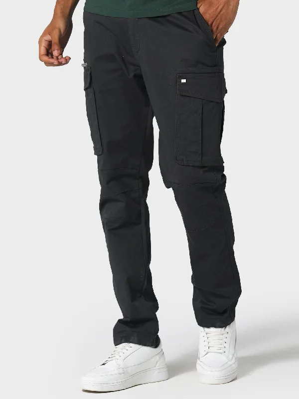 crimson utility pants -Newton Charcoal Cargo Pants