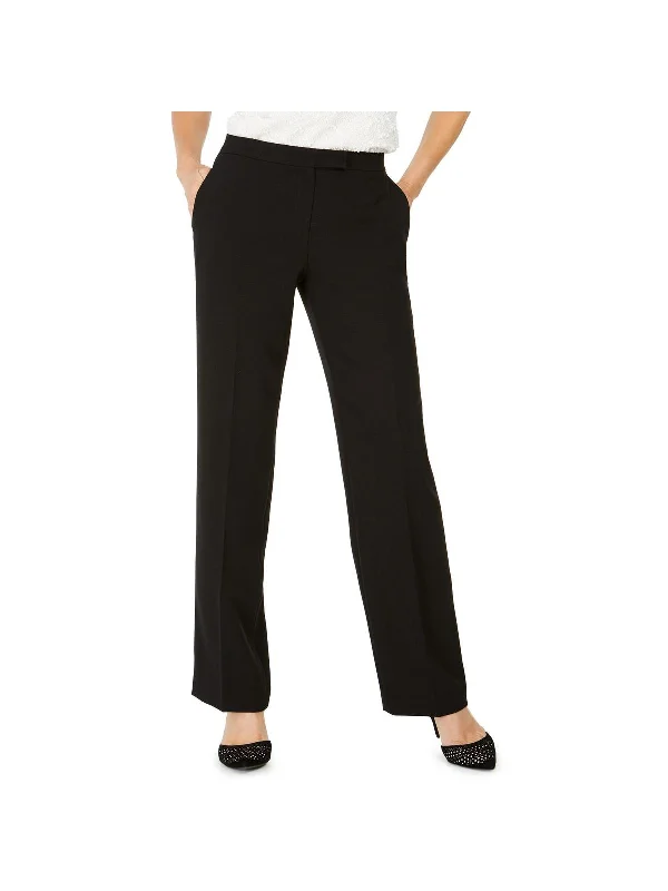 swing stretch pants -Petites Womens Tab Waist Work Trouser Pants