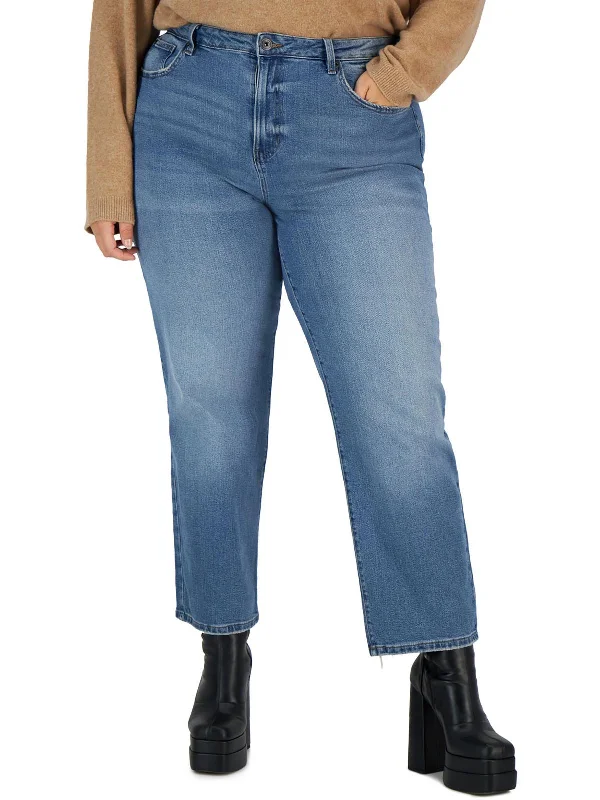 utility patch pants -Plus The Retro Womens Hi-Rise Relaxed Straight Leg Jeans