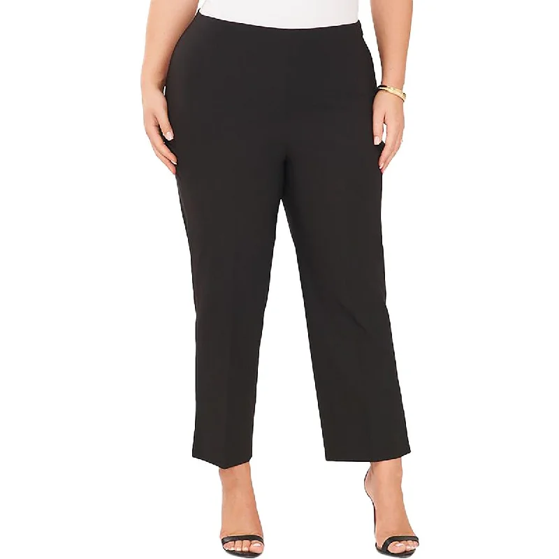 forest stretch pants -Plus Womens High Rise Cropped Straight Leg Pants