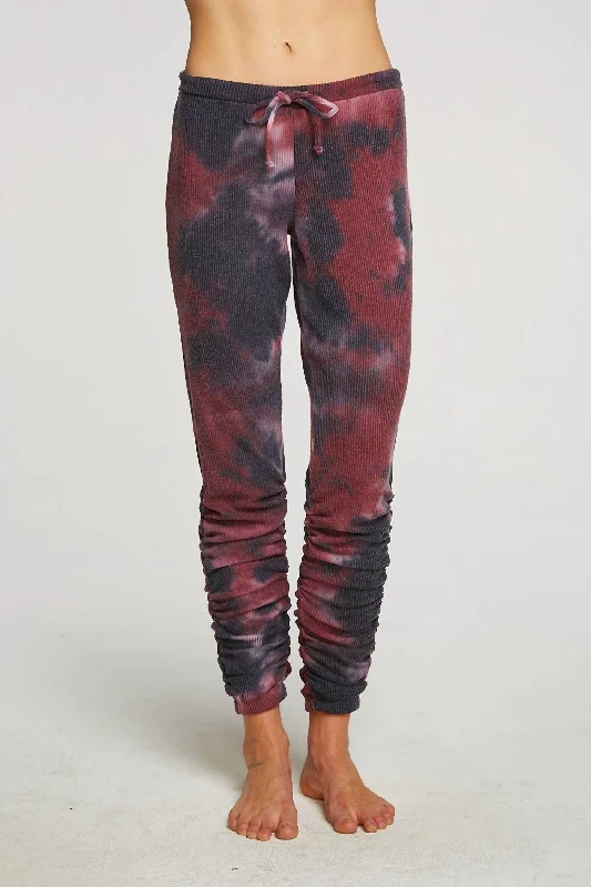 pine weave pants -Rpet Love Rib Shirred Jogger/blackberry Tie Dye