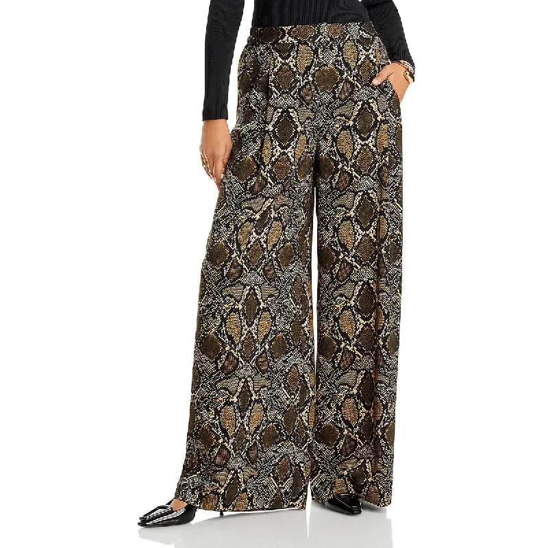 sport check pants -Vivian Womens Mid Rise Formal Wide Leg Pants